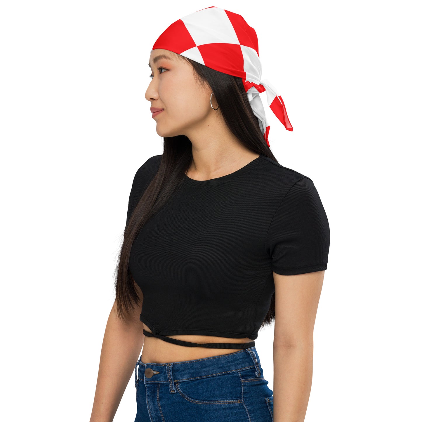 Croatian Checkered red and white bandana
