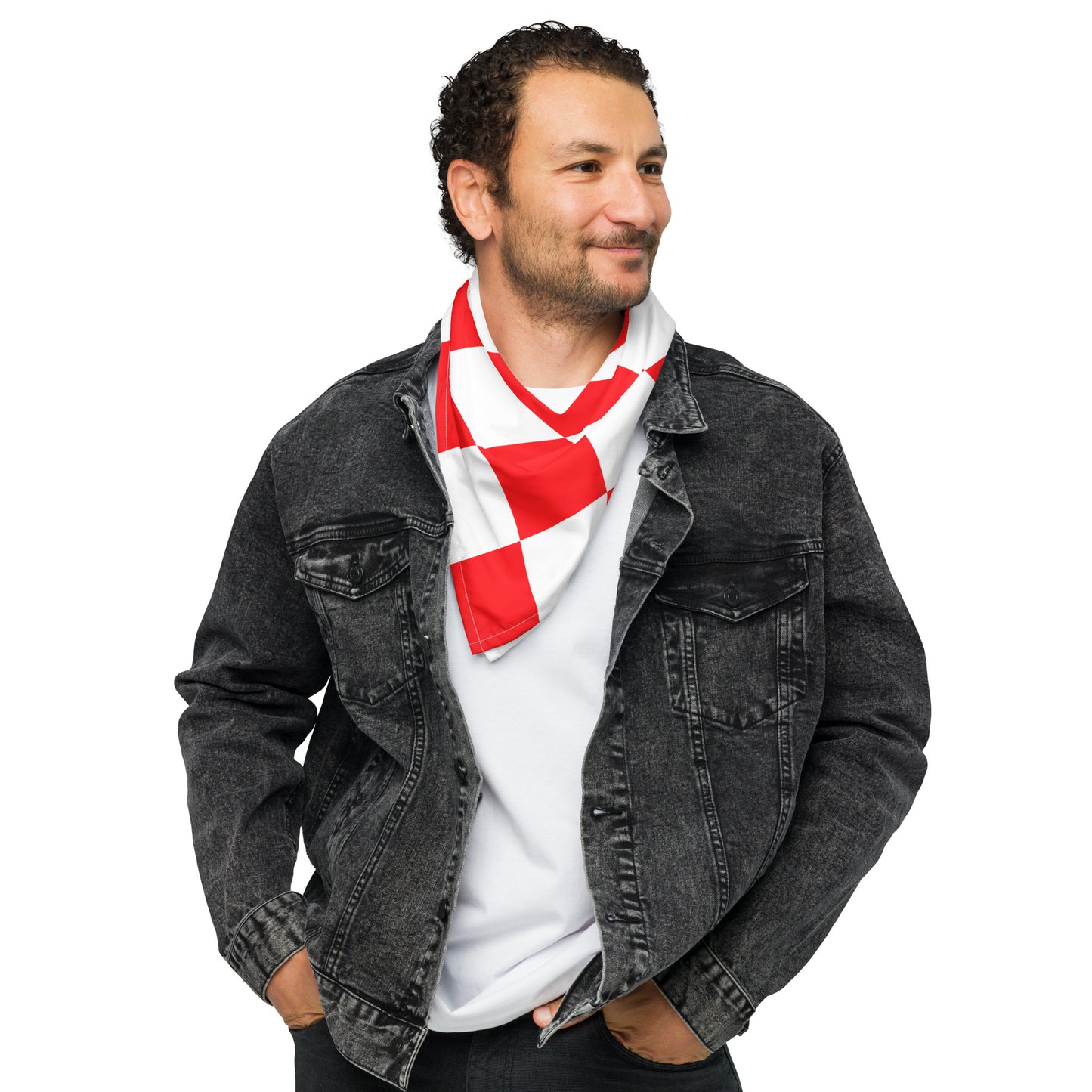 Croatian Checkered red and white bandana