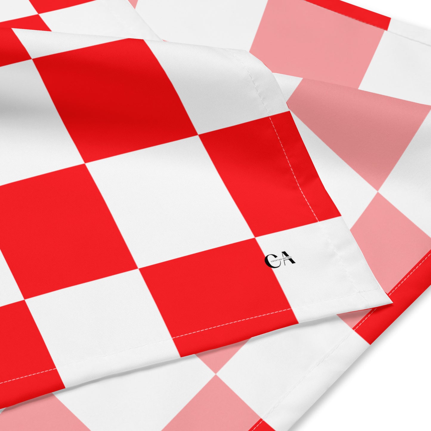 Croatian Checkered red and white bandana