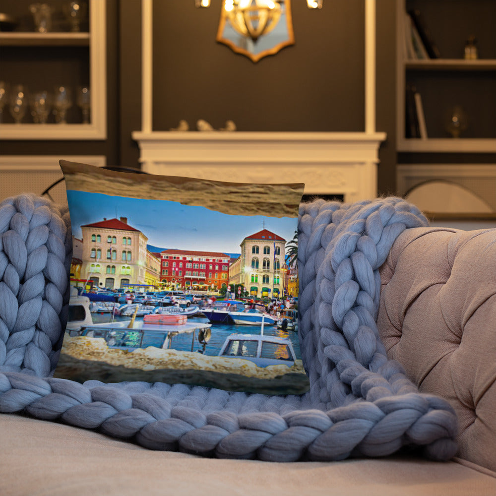 Croatian Waterfront Basic Pillow