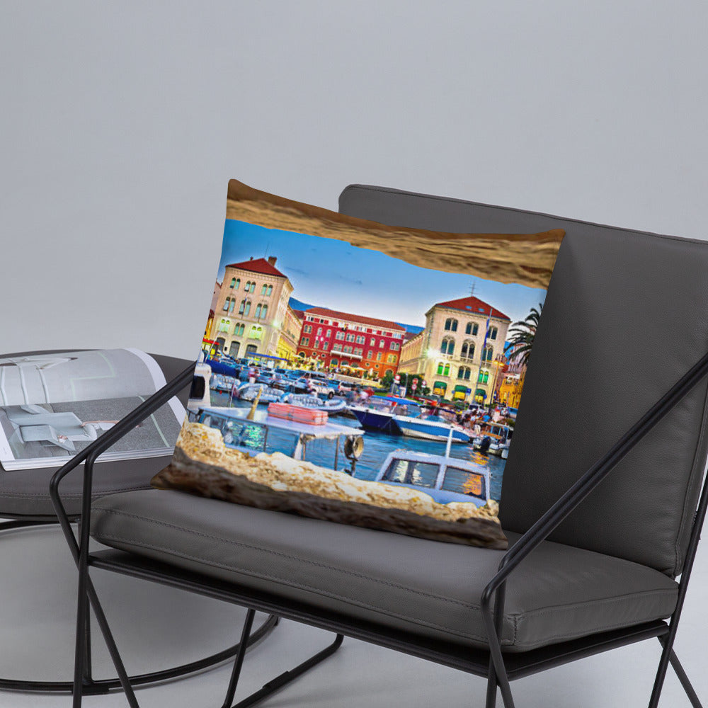 Croatian Waterfront Basic Pillow
