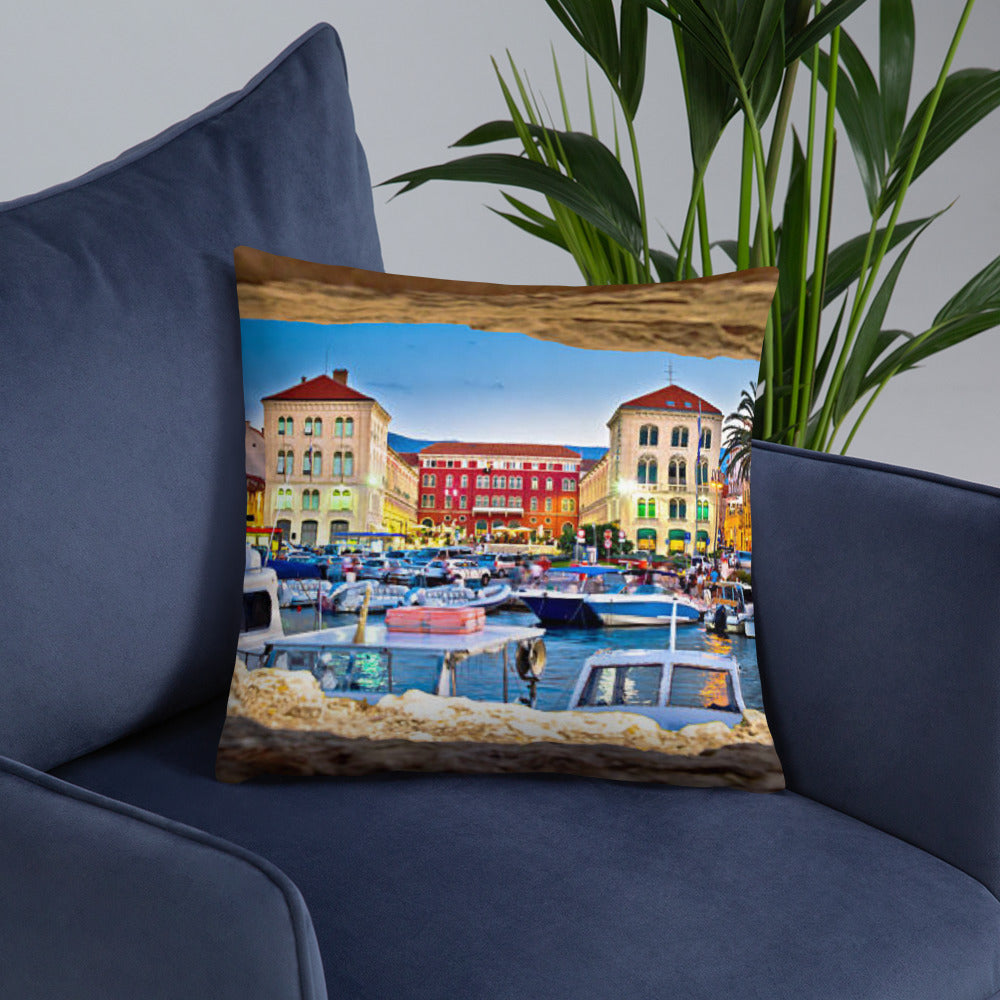 Croatian Waterfront Basic Pillow