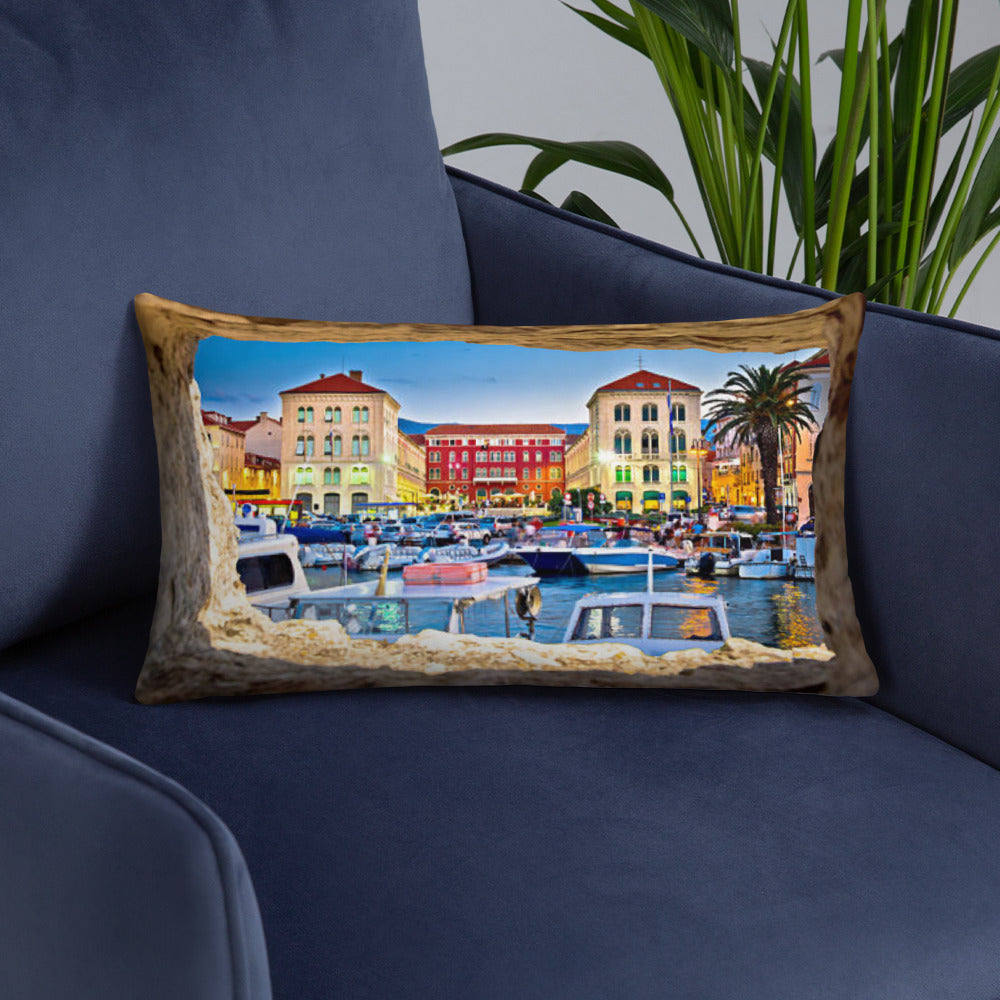 Croatian Waterfront Basic Pillow