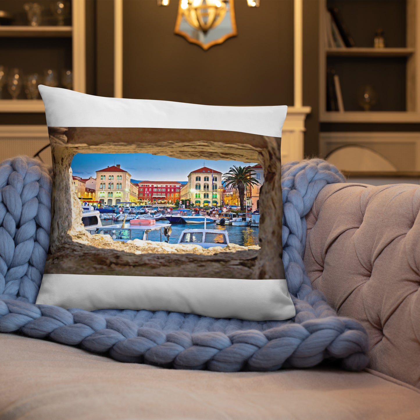 Croatian Waterfront Basic Pillow