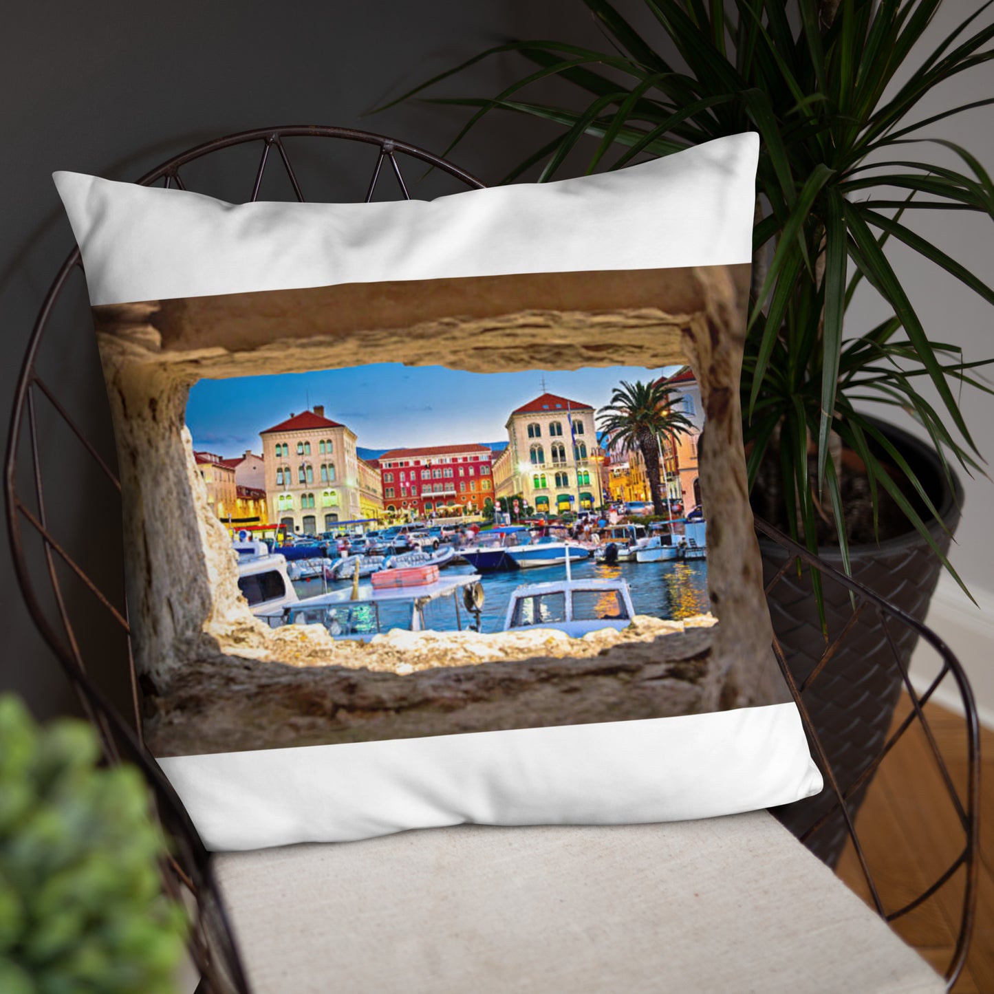 Croatian Waterfront Basic Pillow