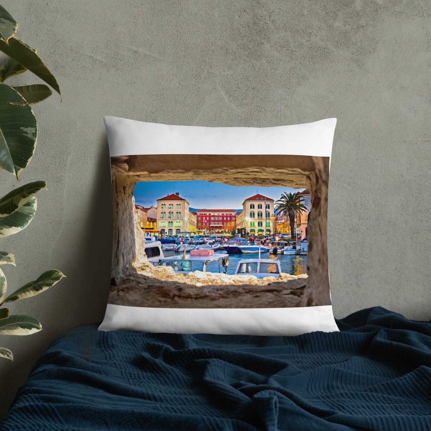 Croatian Waterfront Basic Pillow