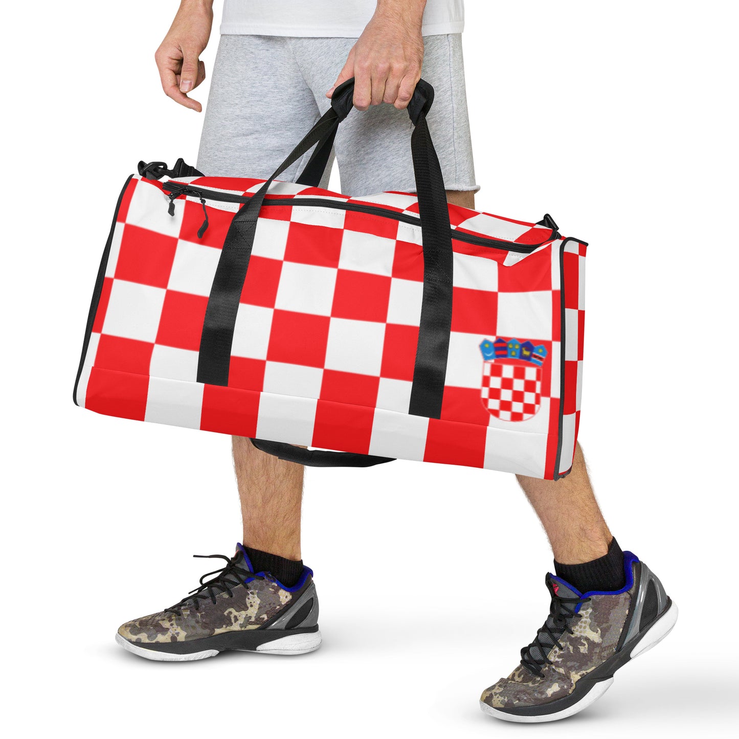 Croatian Red Checkered 'Ajmo' Duffle bag