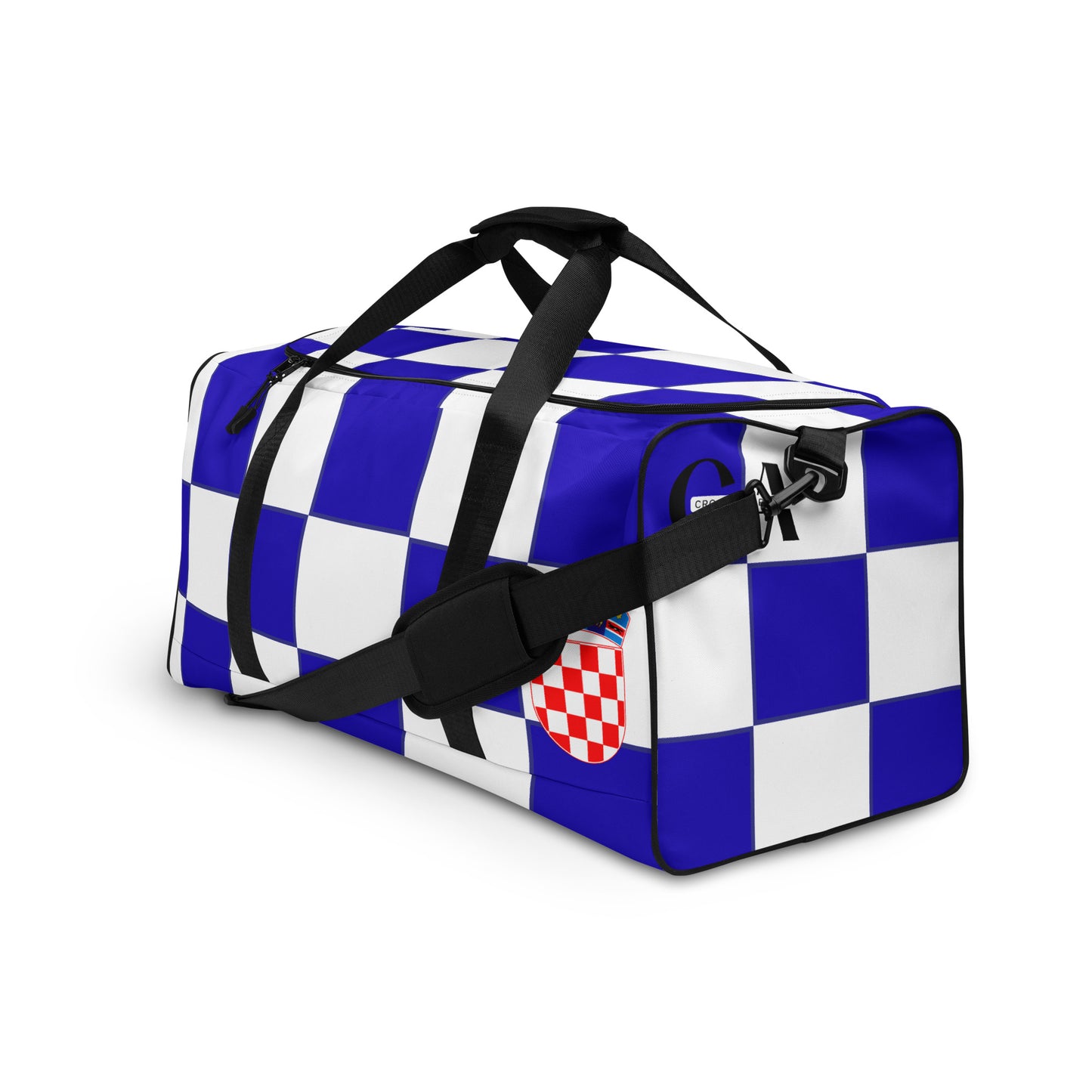 Croatian Blue Checkered 'bog i hrvati' Duffle bag