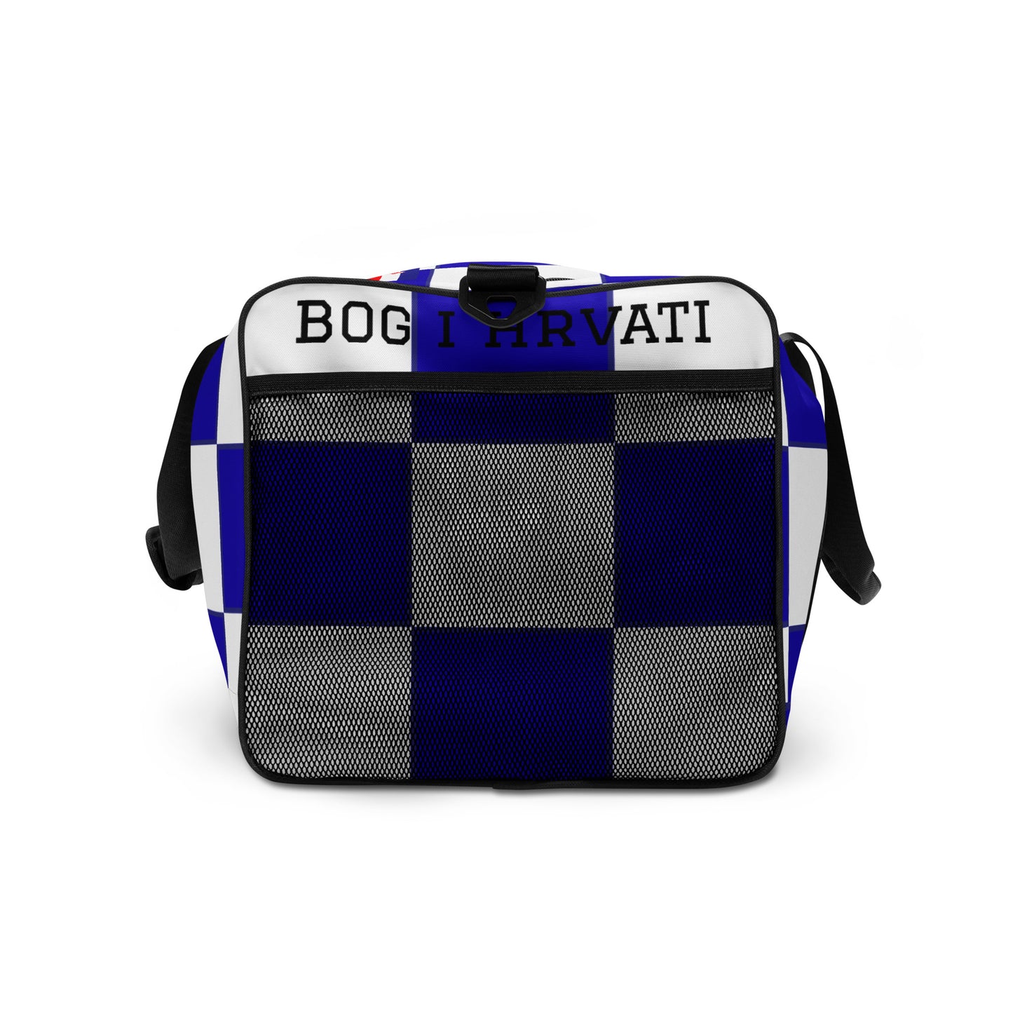 Croatian Blue Checkered 'bog i hrvati' Duffle bag