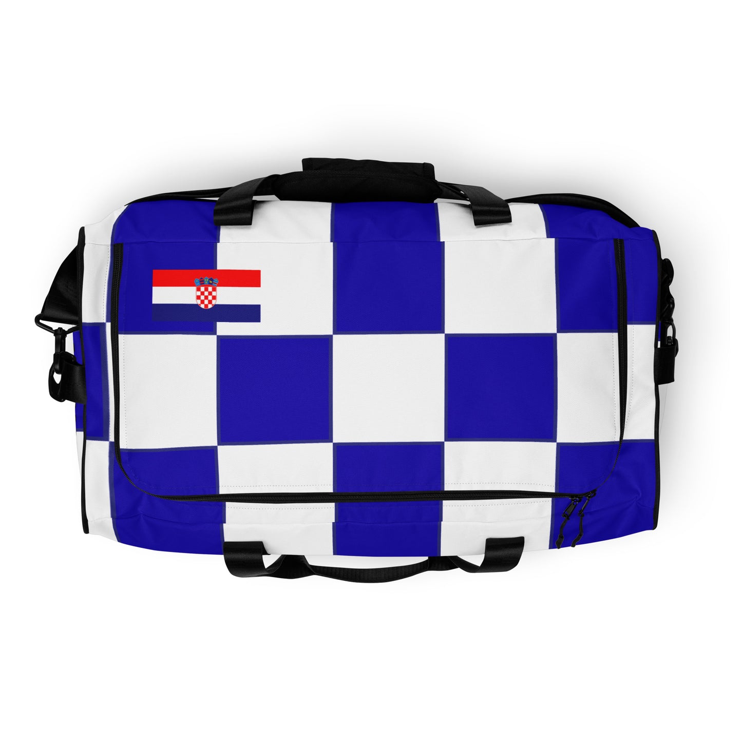 Croatian Blue Checkered 'bog i hrvati' Duffle bag