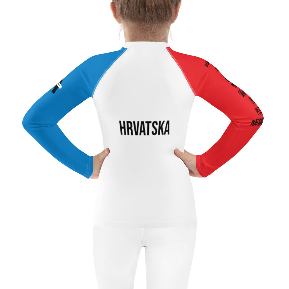Croatian Apparel Navy Blue and Red Kids Rash Guard