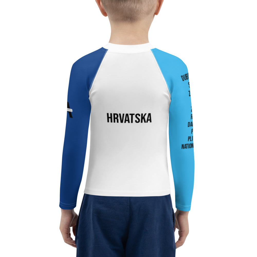 Croatian Apparel Sky Blue and Dark Blue Kids Rash Guard