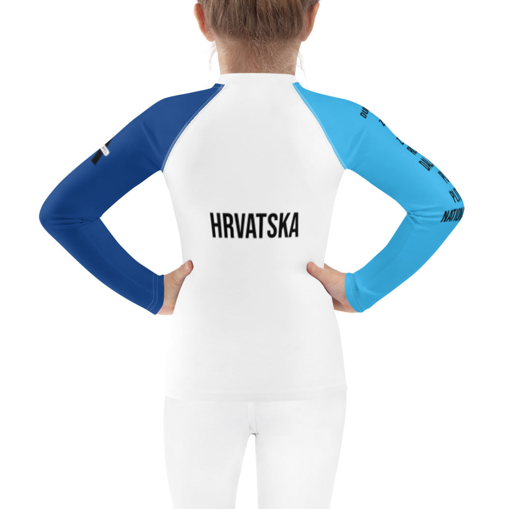 Croatian Apparel Sky Blue and Dark Blue Kids Rash Guard