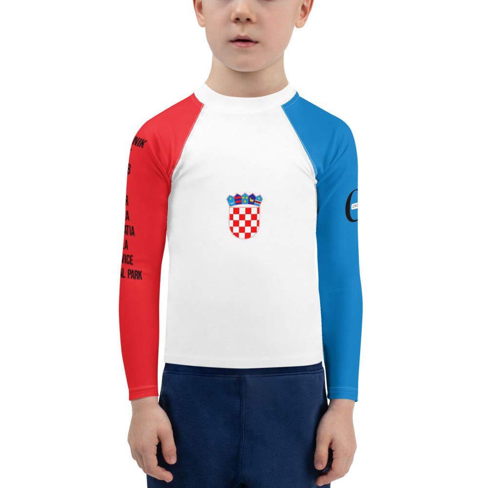 Croatian Apparel Navy Blue and Red Kids Rash Guard