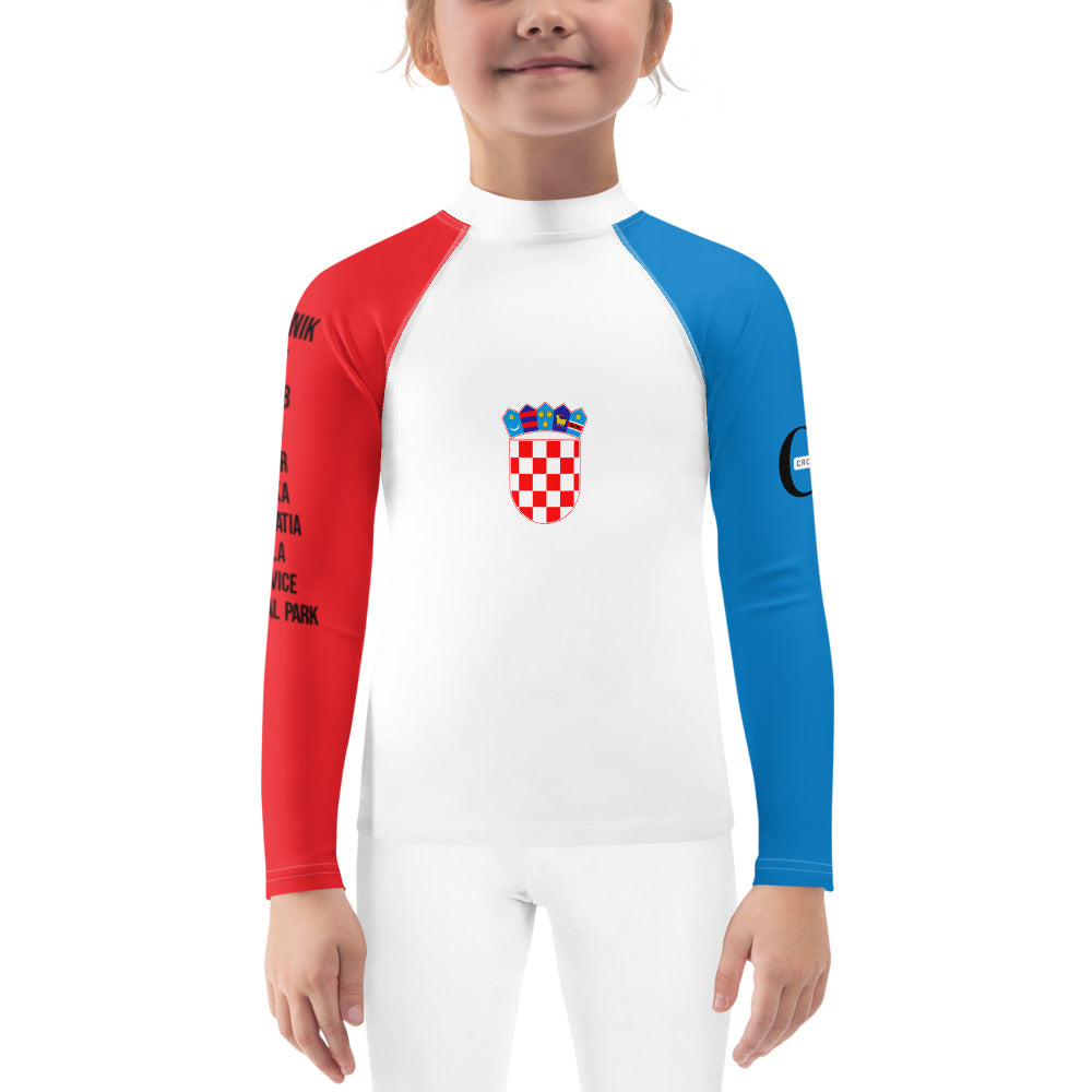 Croatian Apparel Navy Blue and Red Kids Rash Guard