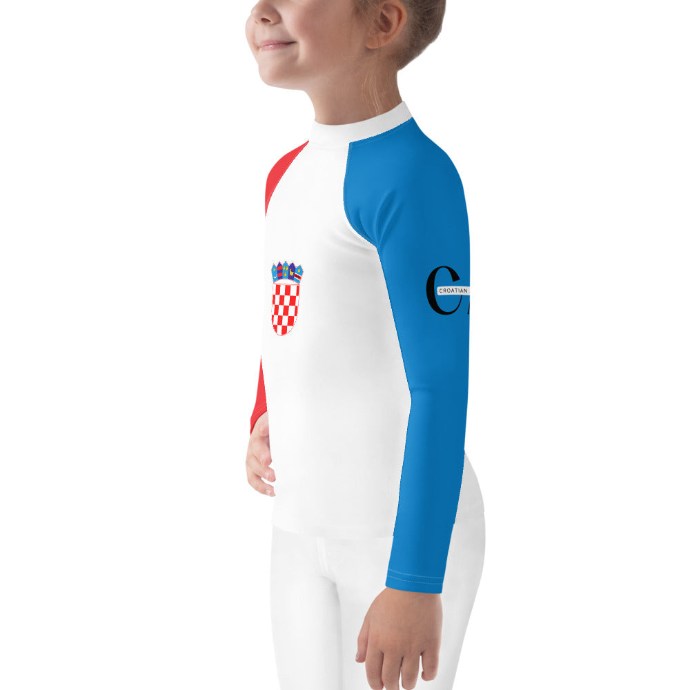 Croatian Apparel Navy Blue and Red Kids Rash Guard