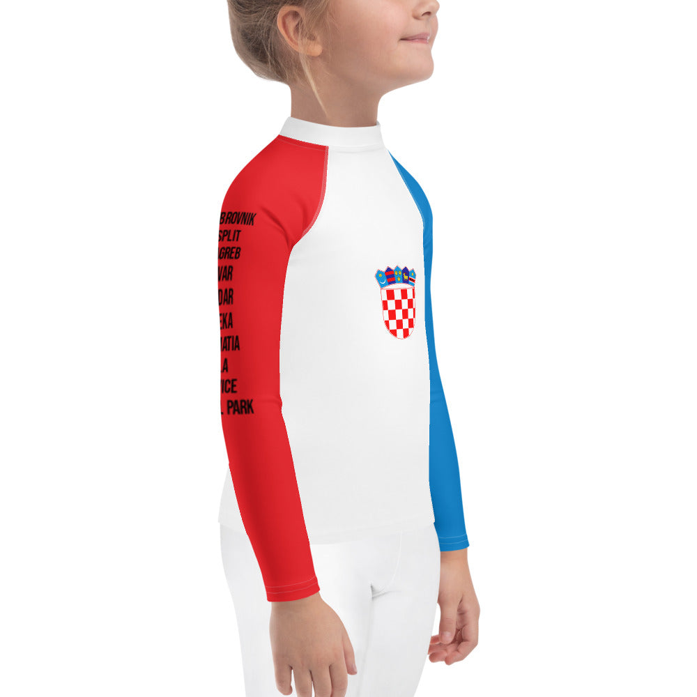 Croatian Apparel Navy Blue and Red Kids Rash Guard