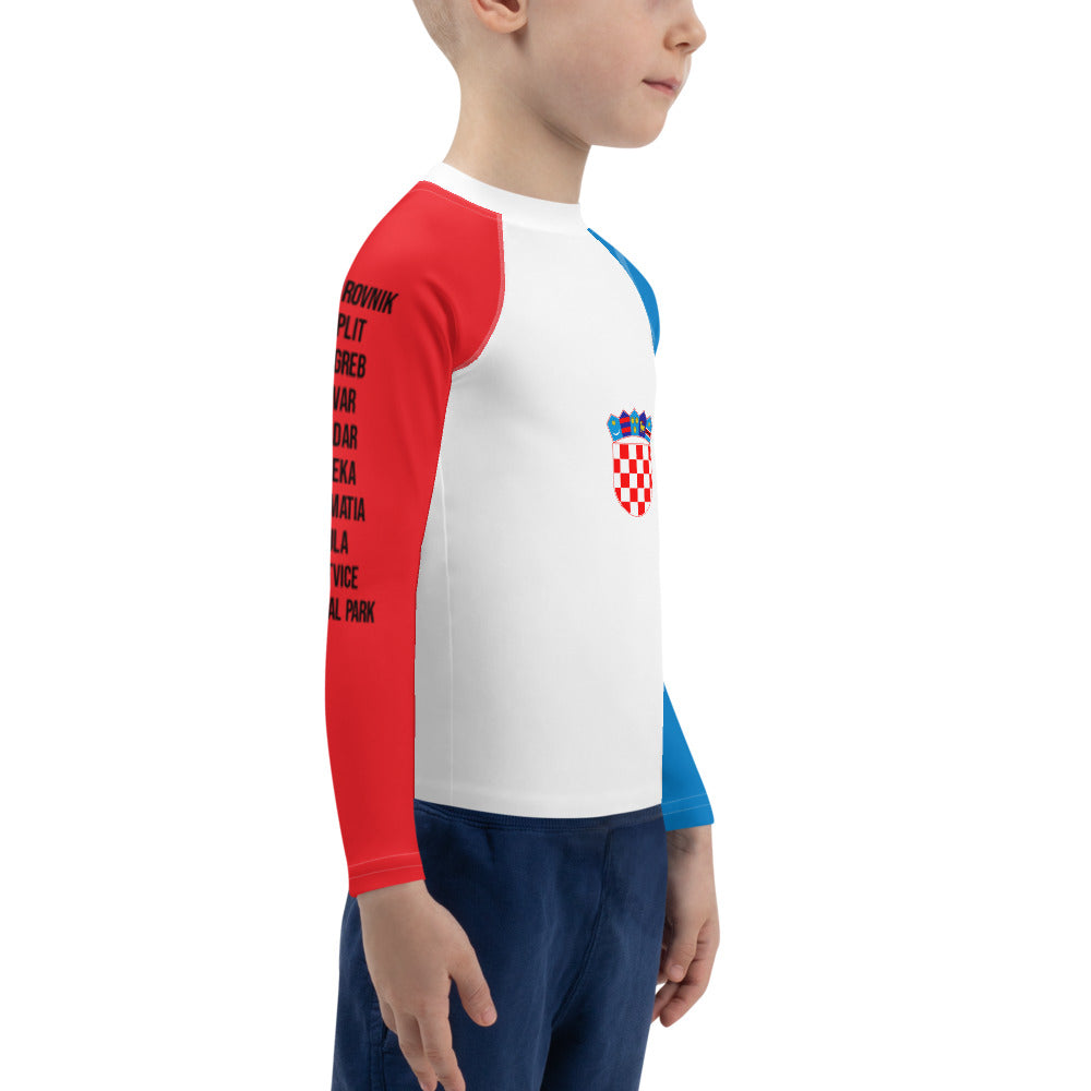 Croatian Apparel Navy Blue and Red Kids Rash Guard