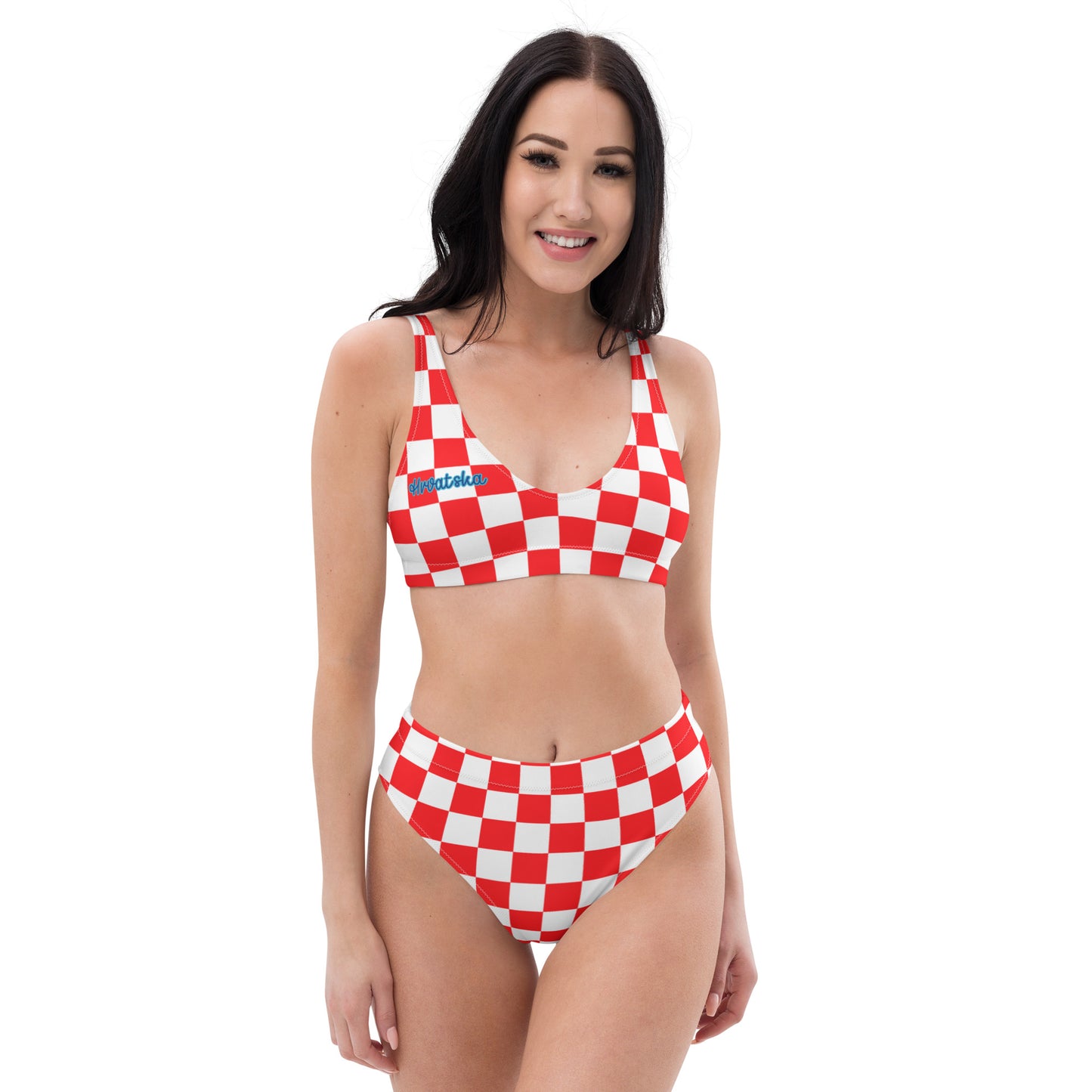 Croatian Apparel Checkered Hrvatska high-waisted bikini