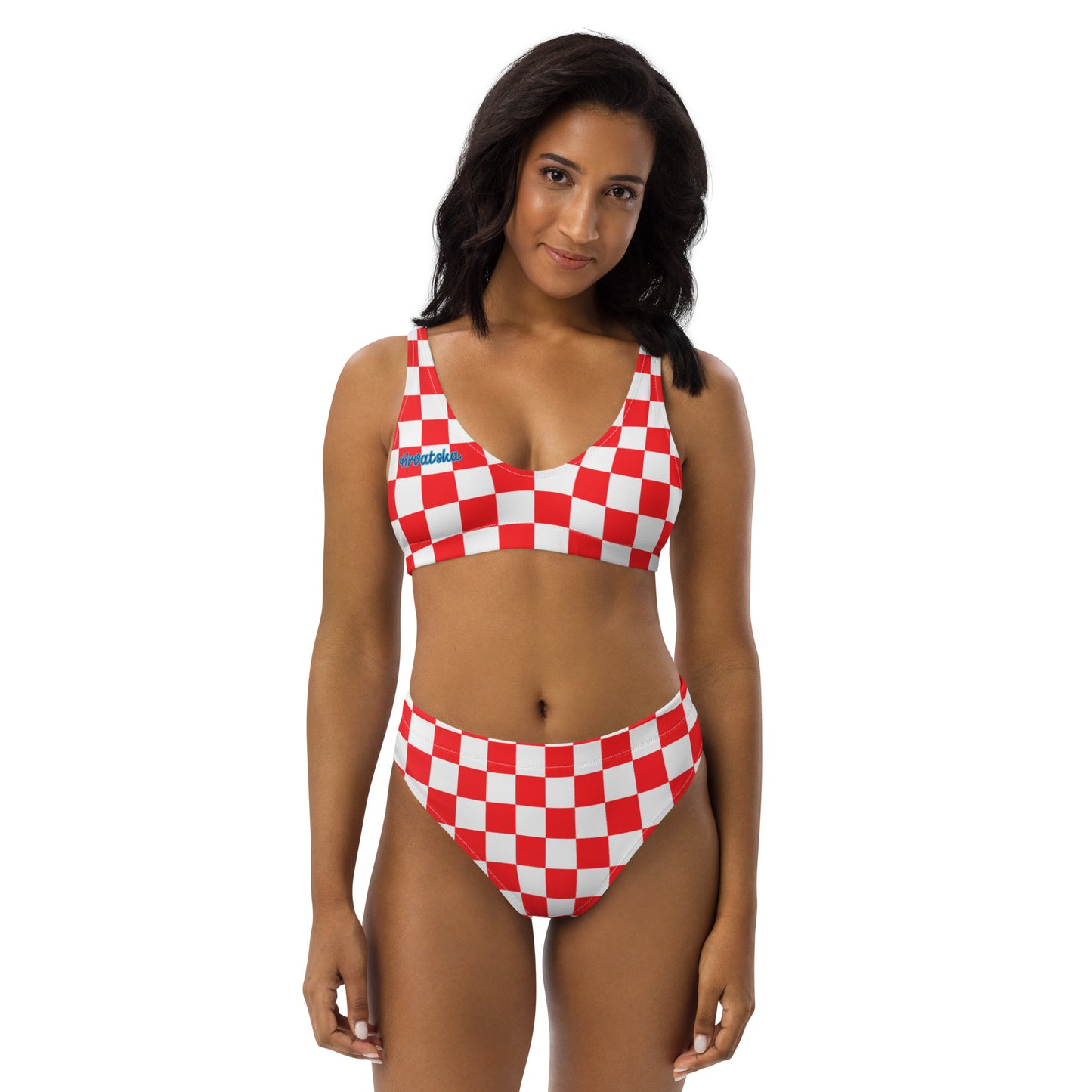 Croatian Apparel Checkered Hrvatska high-waisted bikini
