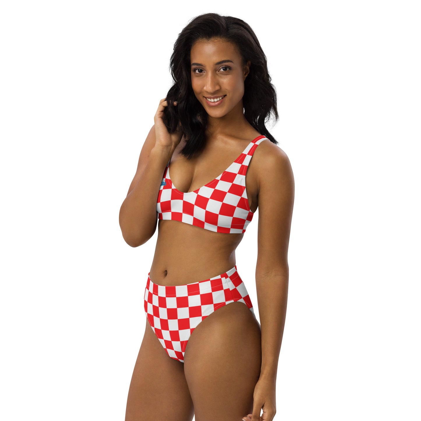 Croatian Apparel Checkered Hrvatska high-waisted bikini