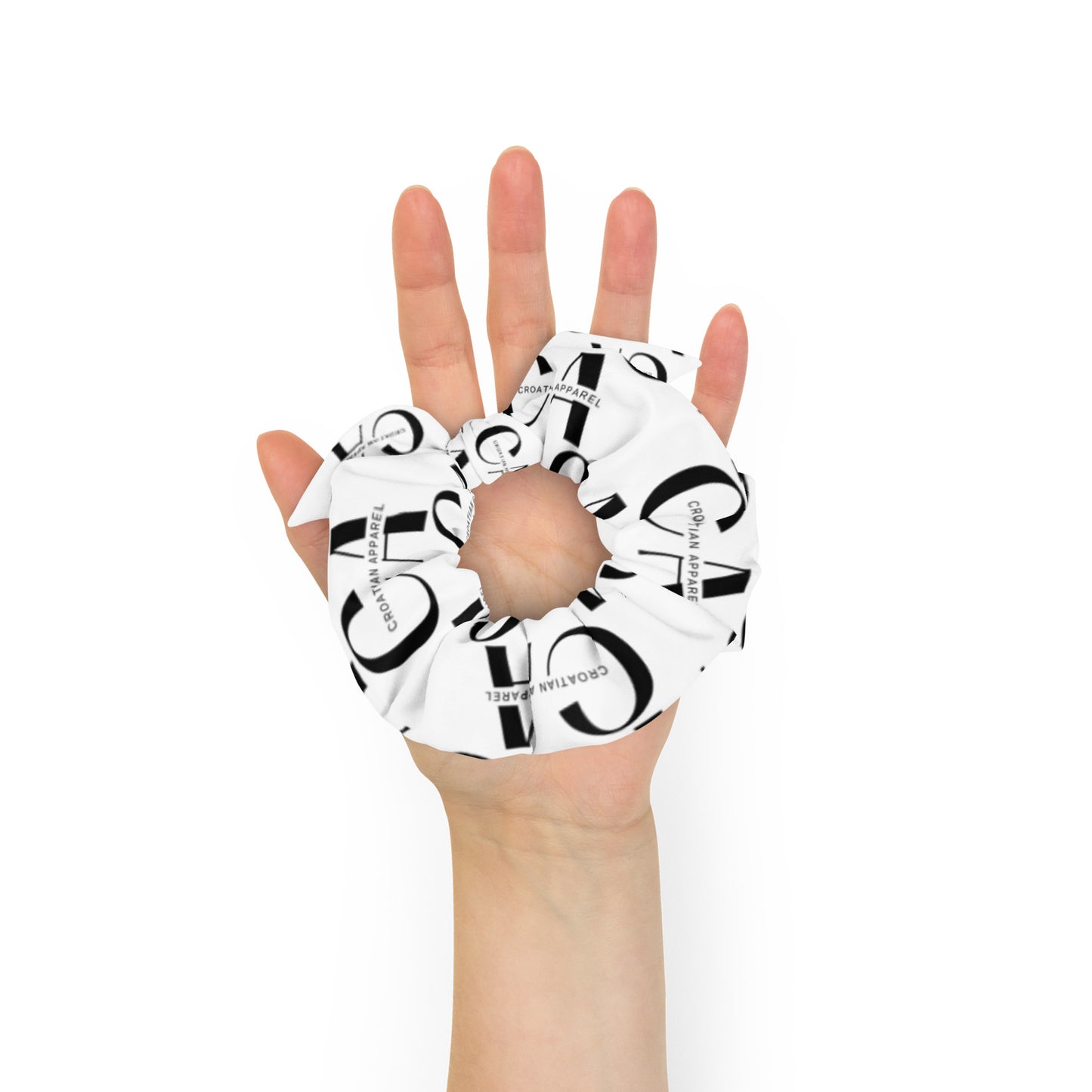 Croatian Apparel CA White Scrunchie
