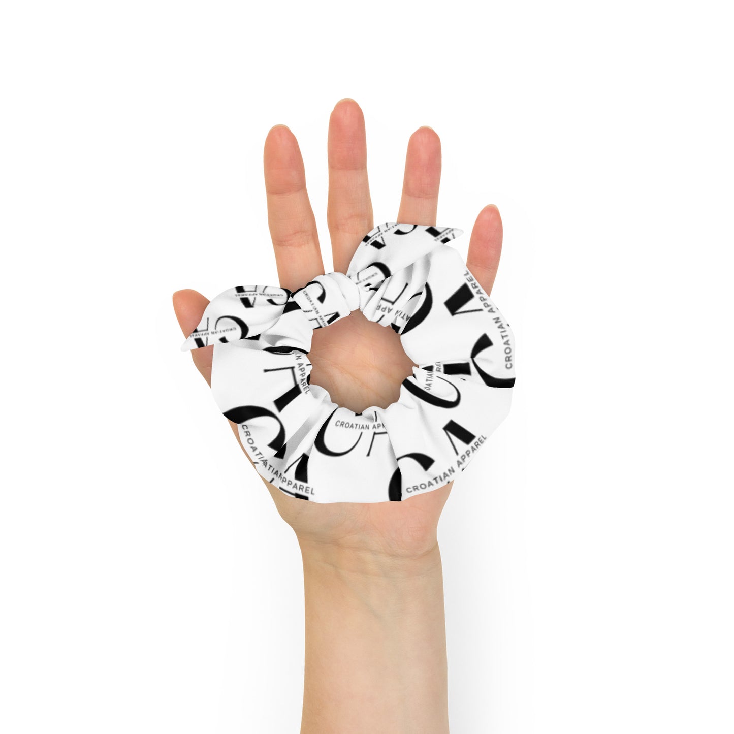 Croatian Apparel CA White Scrunchie