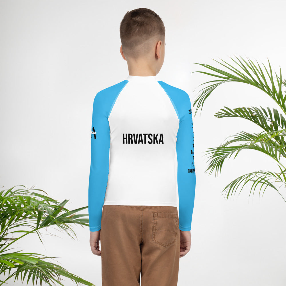 Croatian Apparel Sky Blue Youth Rash Guard