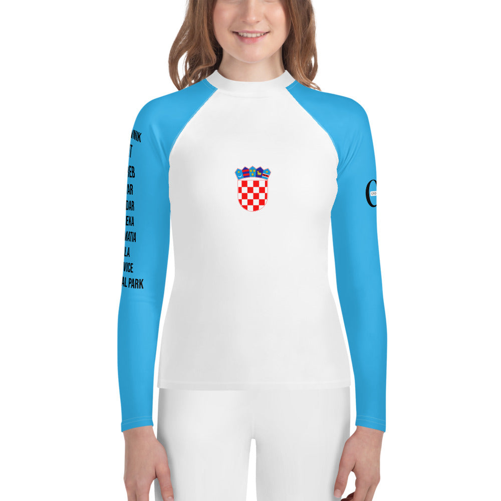 Croatian Apparel Sky Blue Youth Rash Guard