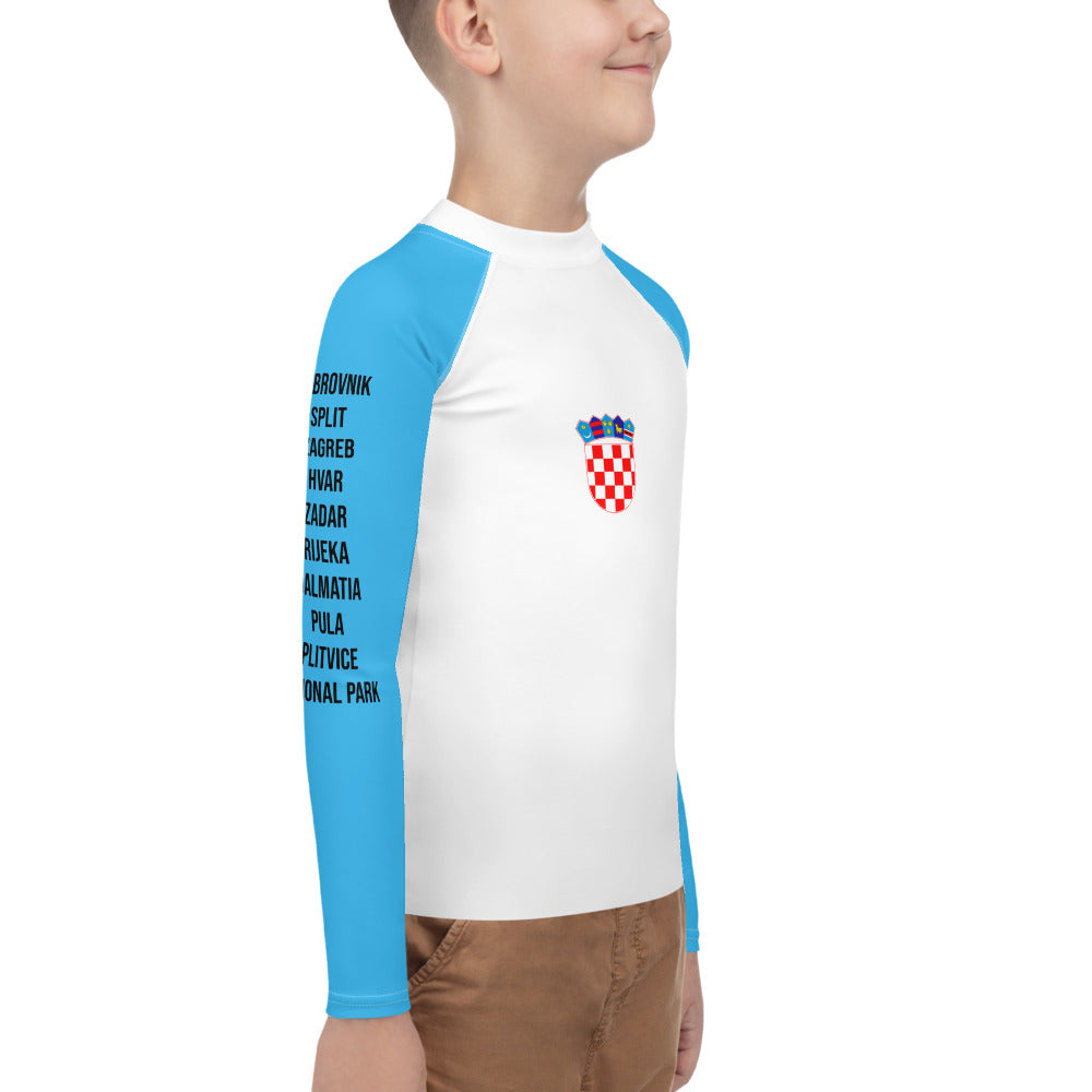 Croatian Apparel Sky Blue Youth Rash Guard