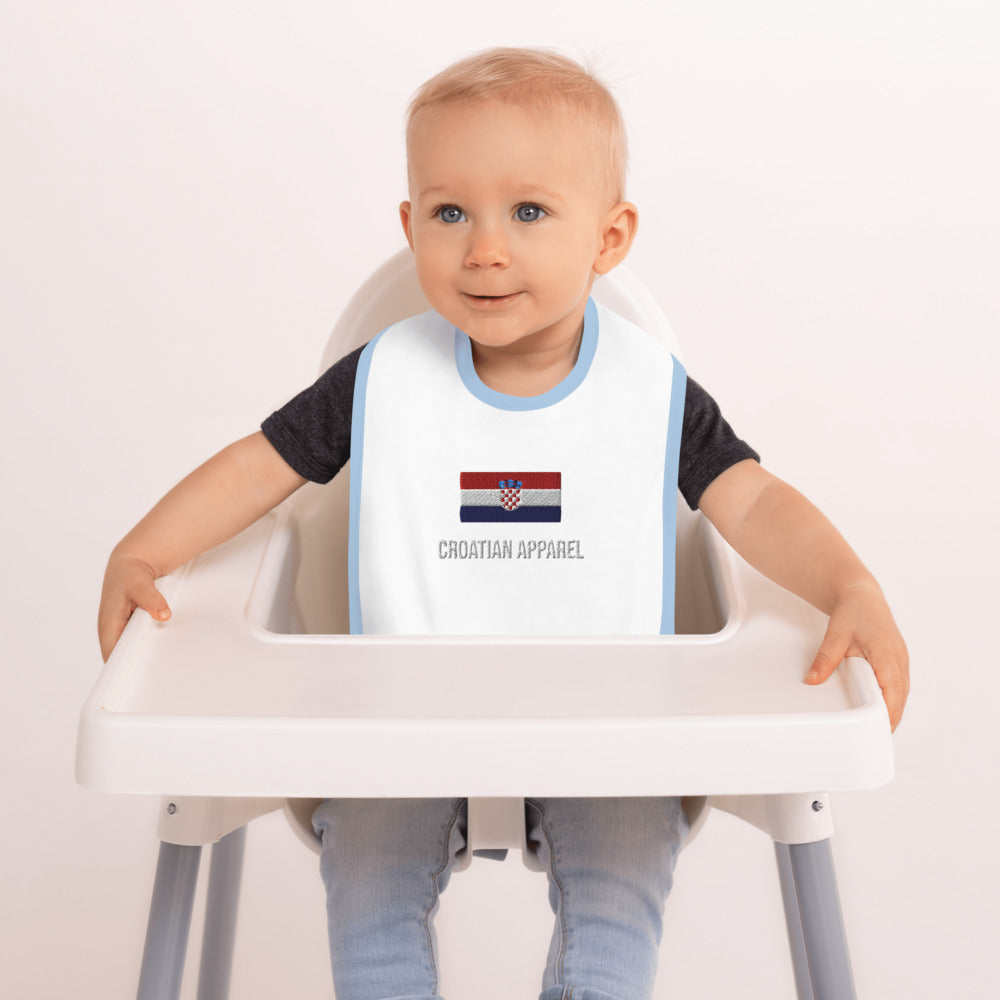Croatian Apparel Flag Embroidered Baby Bib