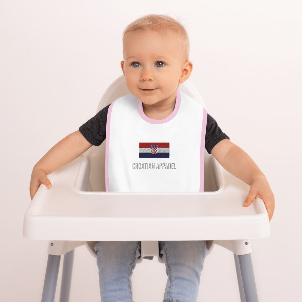 Croatian Apparel Flag Embroidered Baby Bib
