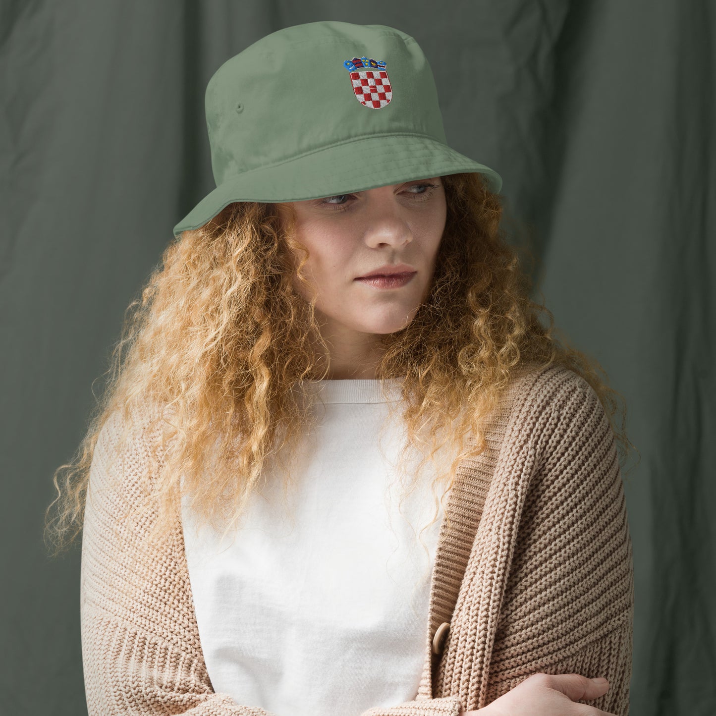 Croatian Grb Organic bucket hat