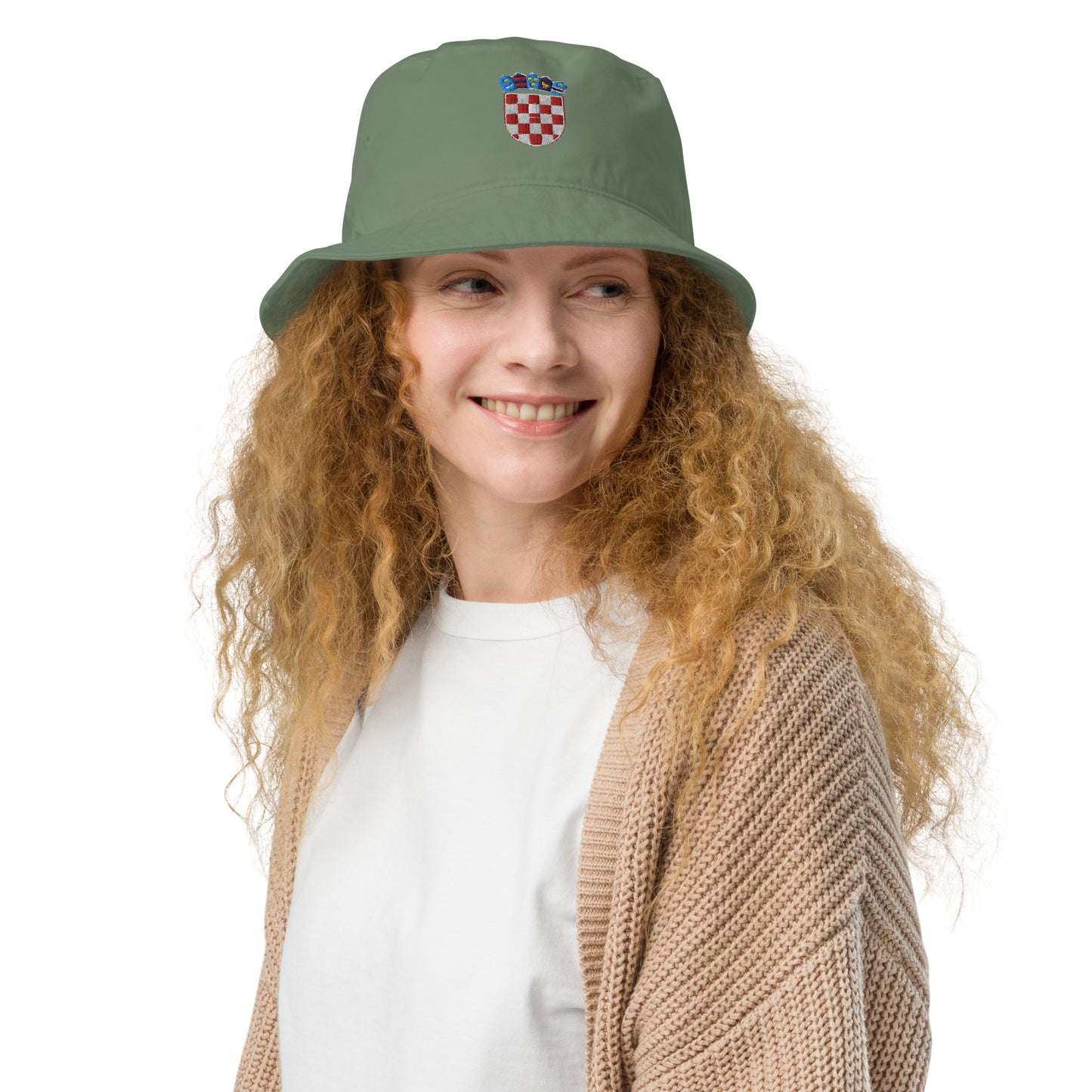 Croatian Grb Organic bucket hat