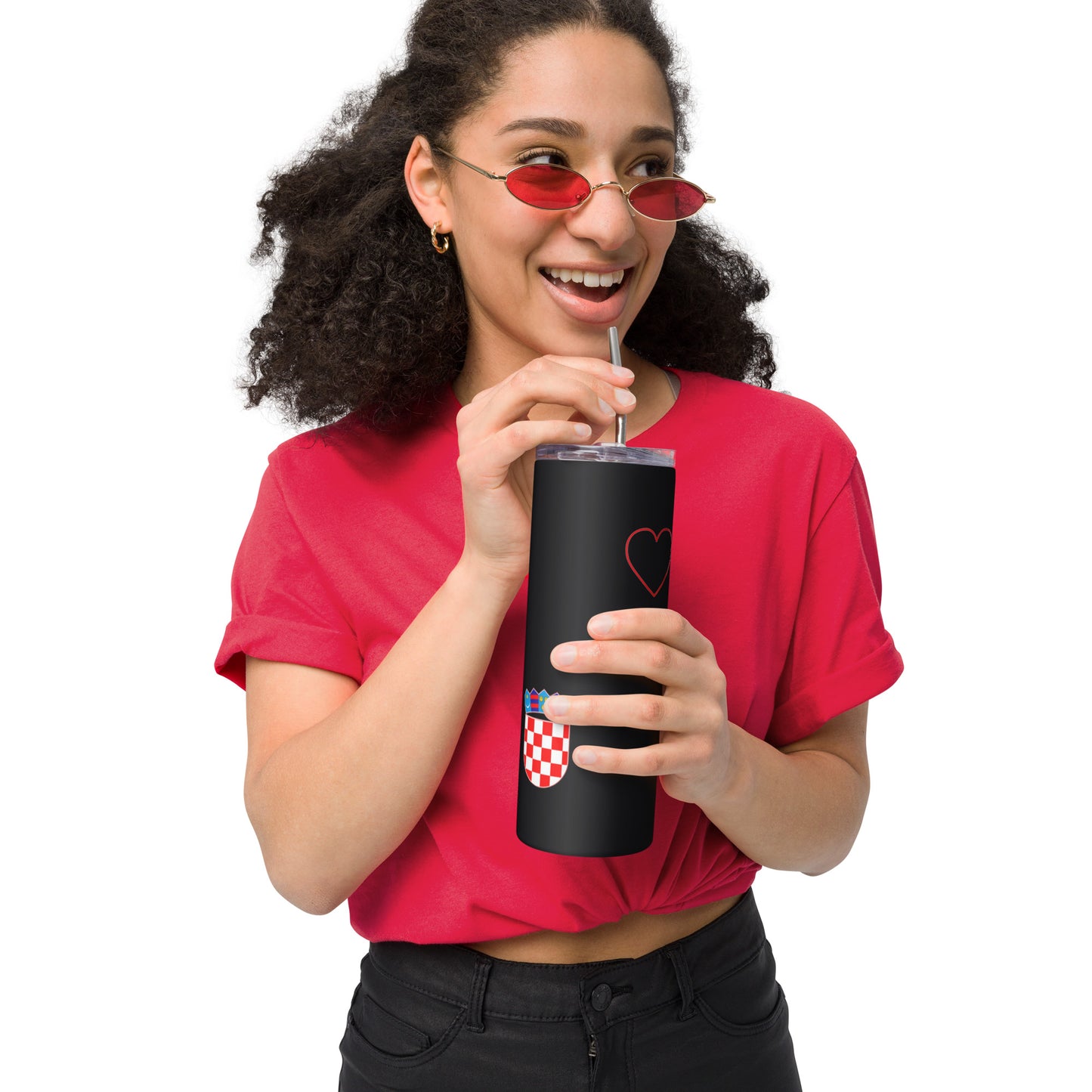 Hrvatska Grb Black Stainless steel tumbler