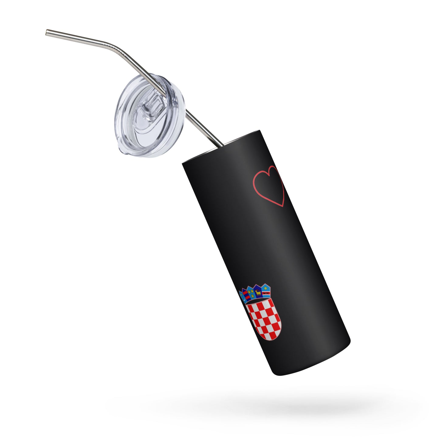 Hrvatska Grb Black Stainless steel tumbler