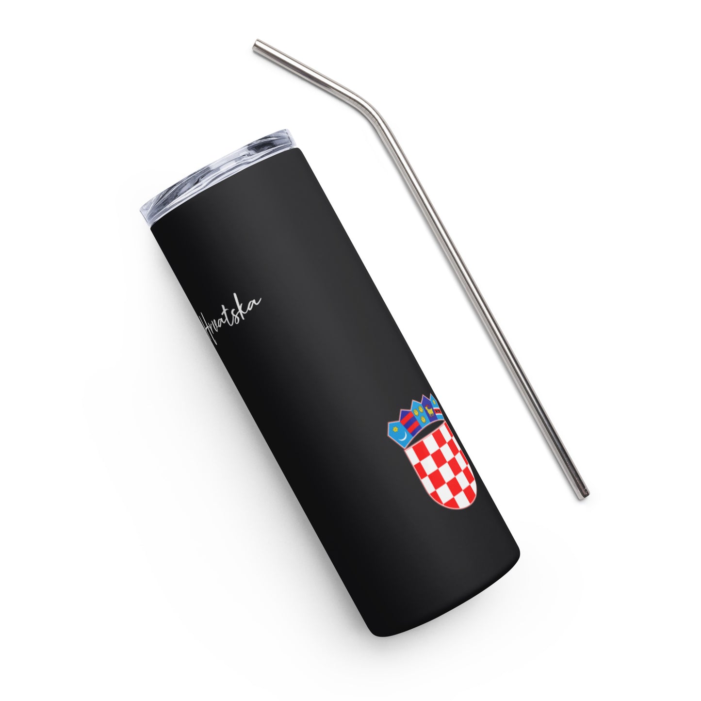 Hrvatska Grb Black Stainless steel tumbler