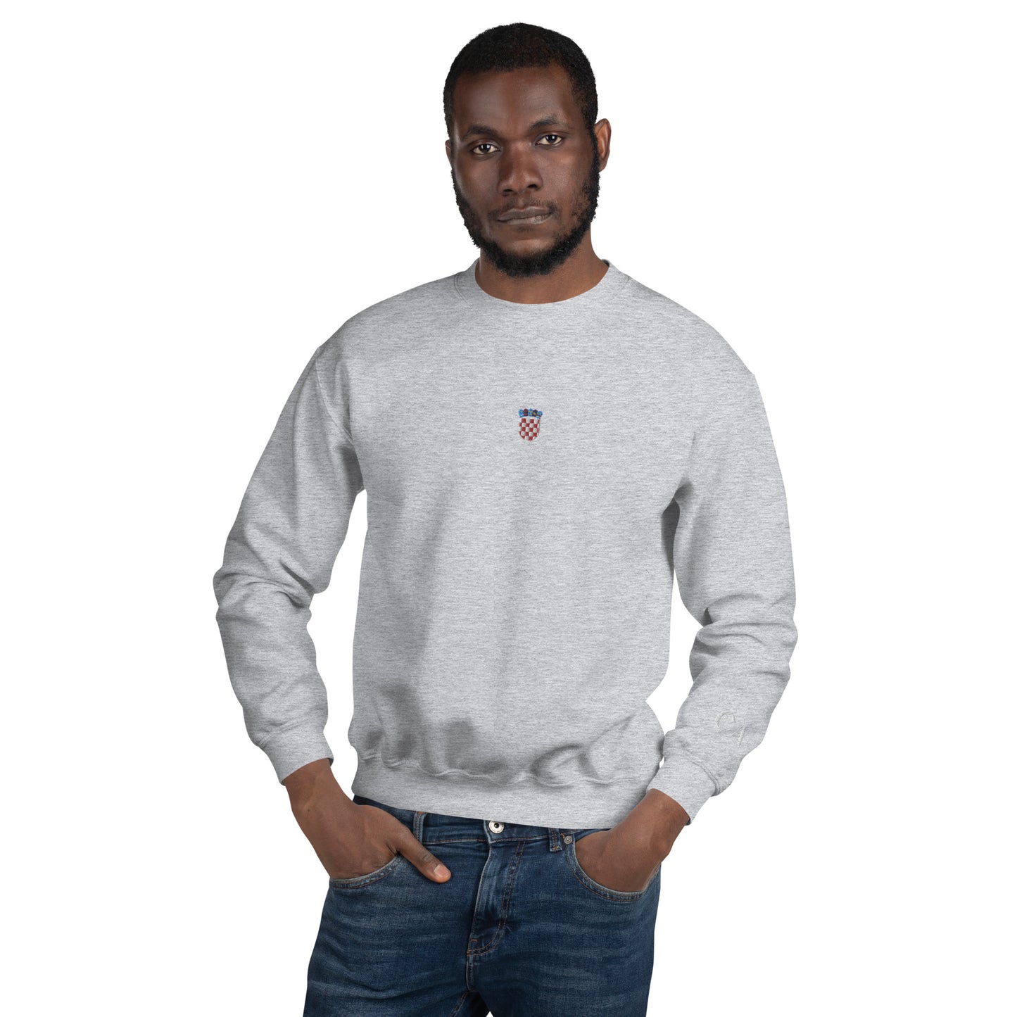 Essential Embroided Croatian Apparel Grb Unisex Sweatshirt