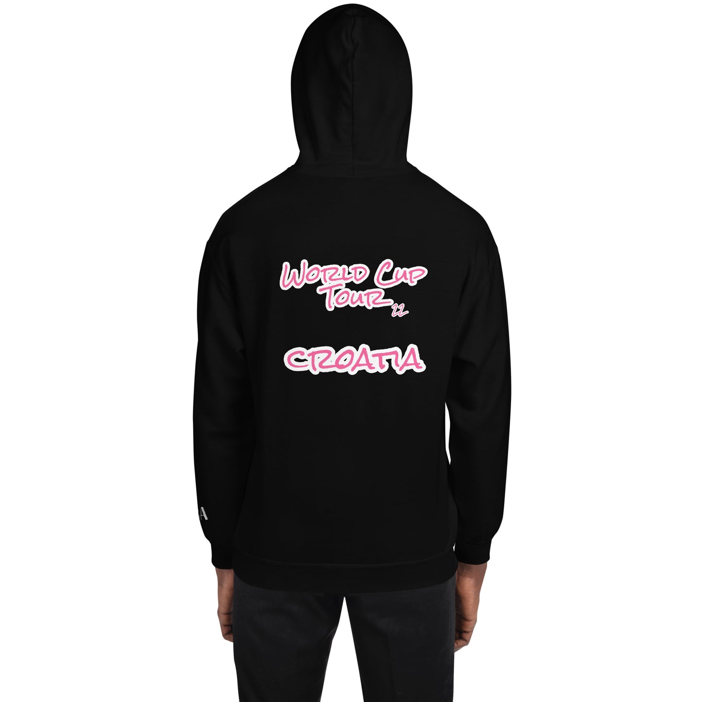 World Cup Tour 22 Croatian Unisex Hoodie - Pink Writing