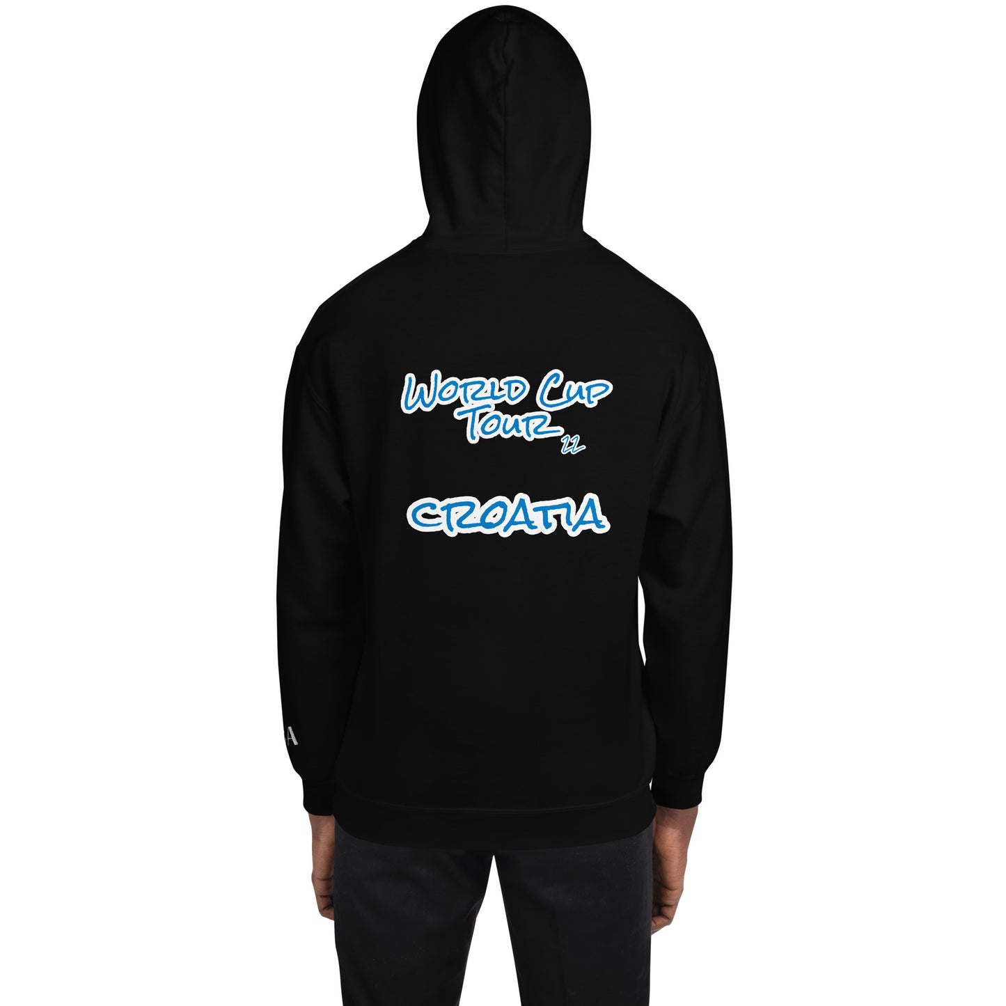World Cup Tour 22 Croatian Unisex Hoodie - blue writing