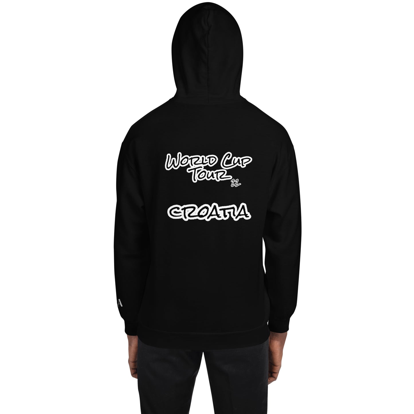 World Cup Tour 22 Croatian Unisex Hoodie - black writing