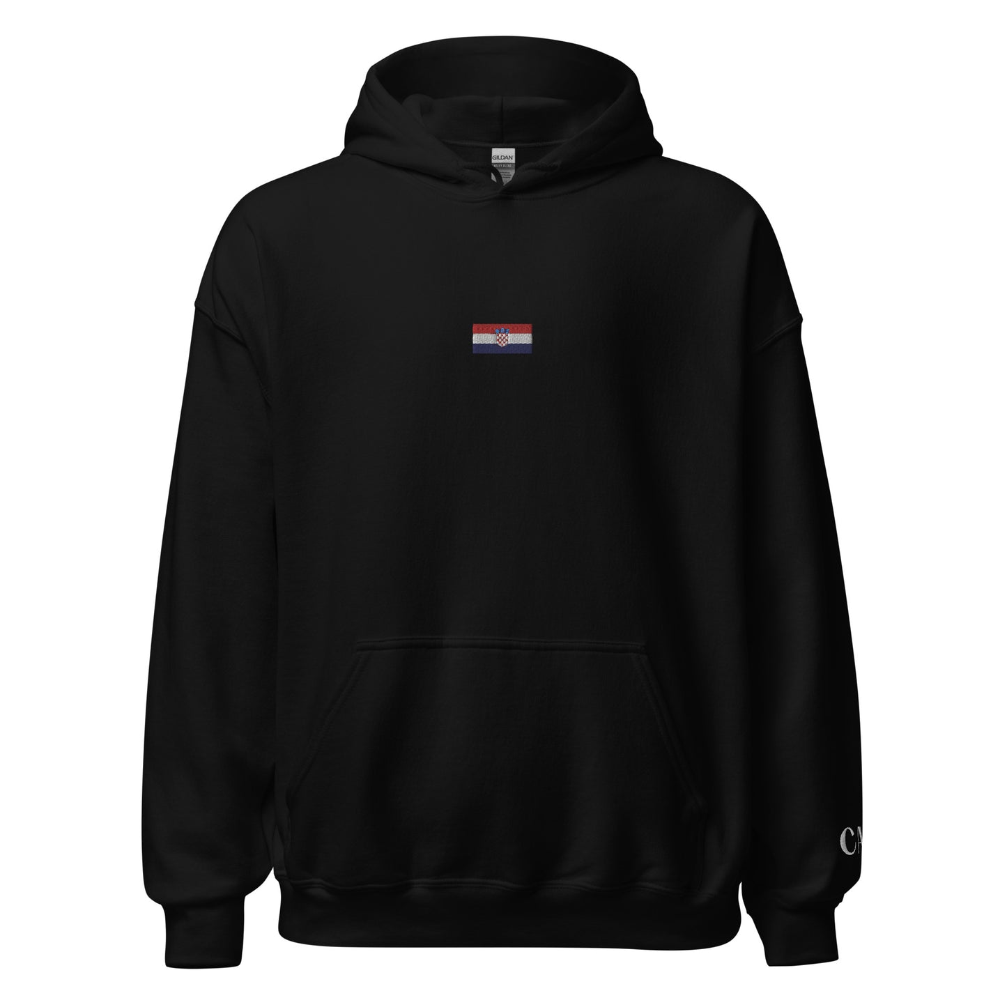 Essential Embroided Croatian Apparel Flag Unisex Hoodie