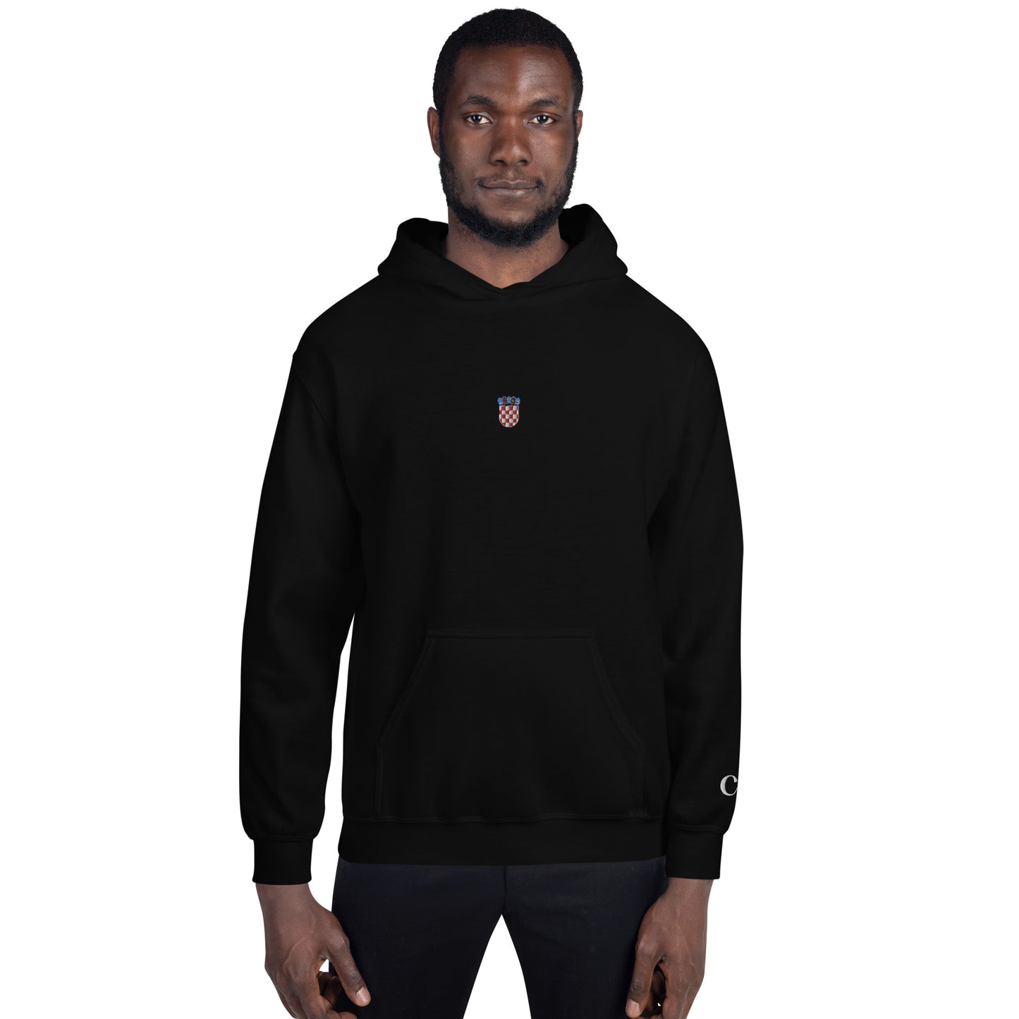 Essential Embroided Croatian Apparel Grb Unisex Hoodie