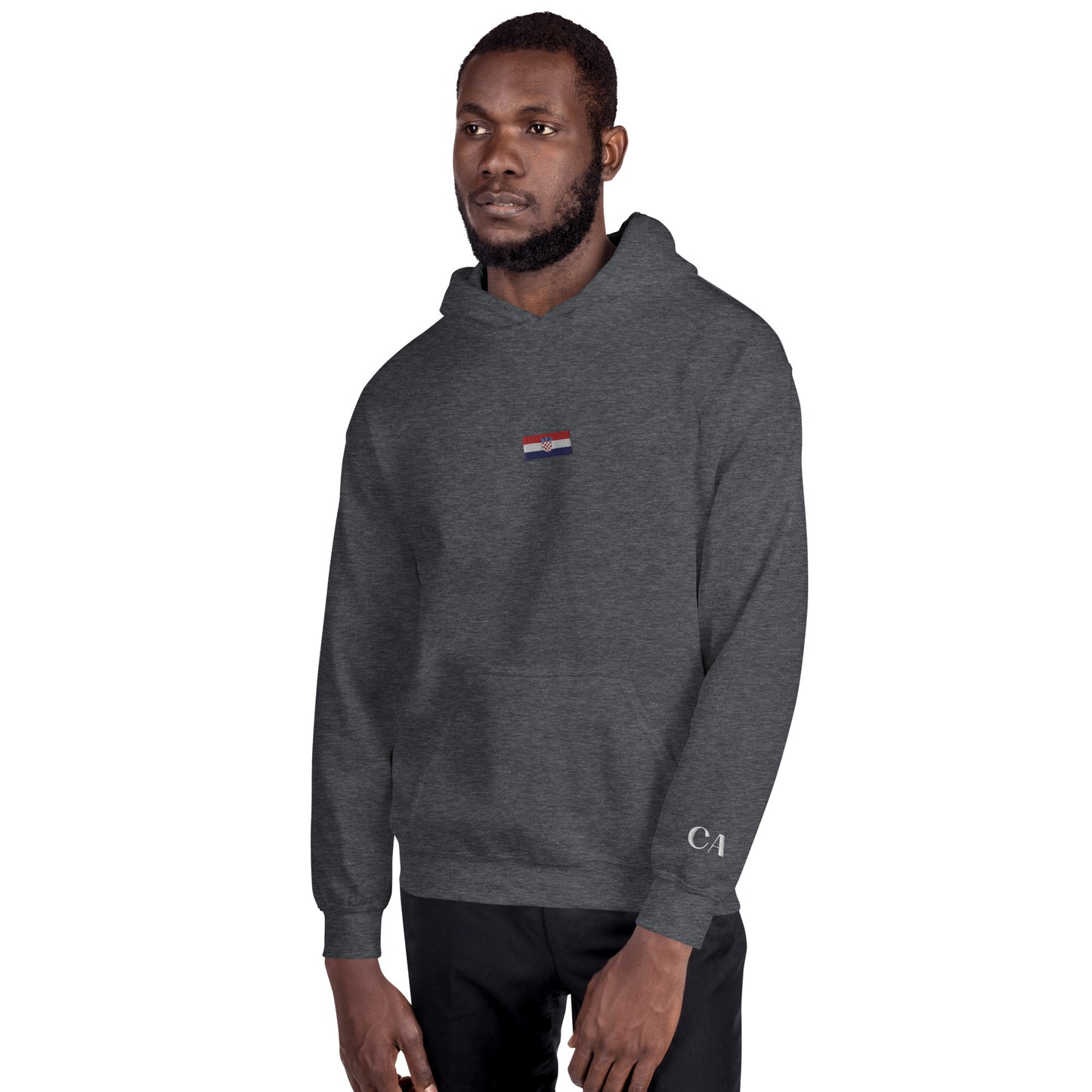 Essential Embroided Croatian Apparel Flag Unisex Hoodie
