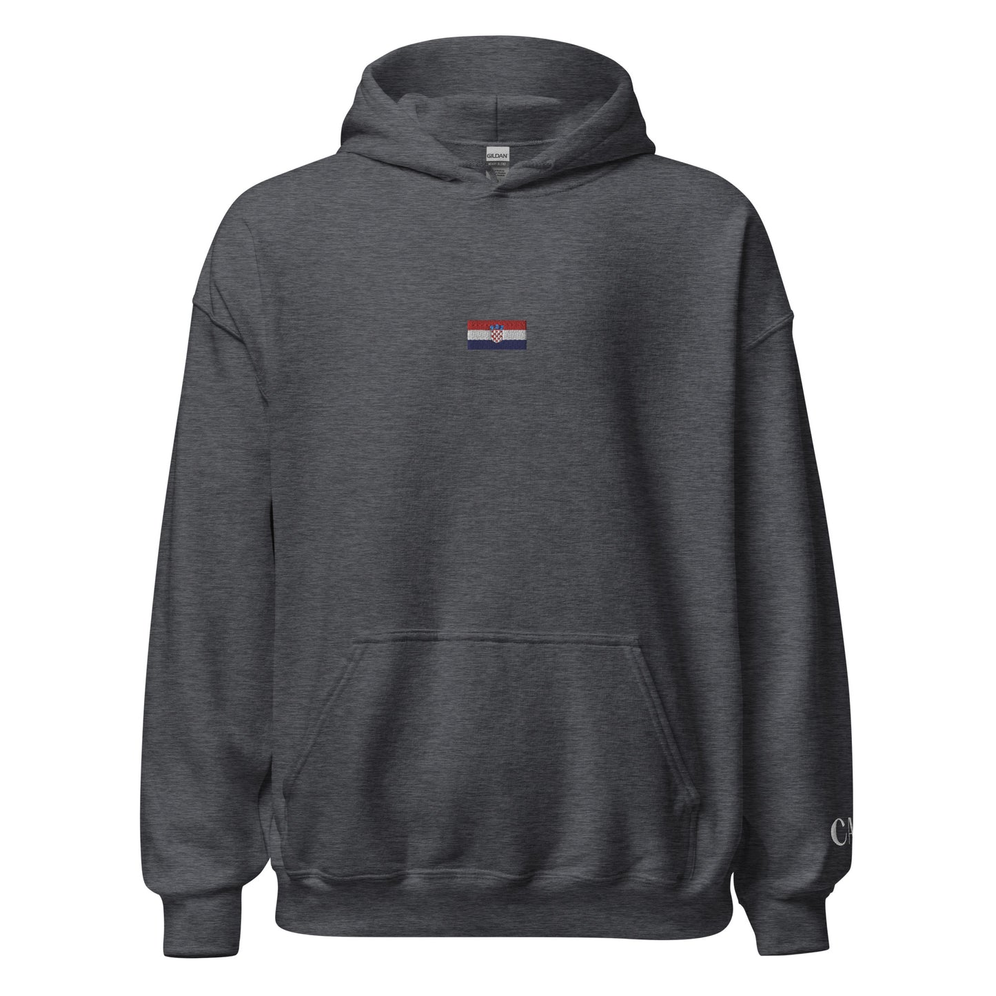 Essential Embroided Croatian Apparel Flag Unisex Hoodie