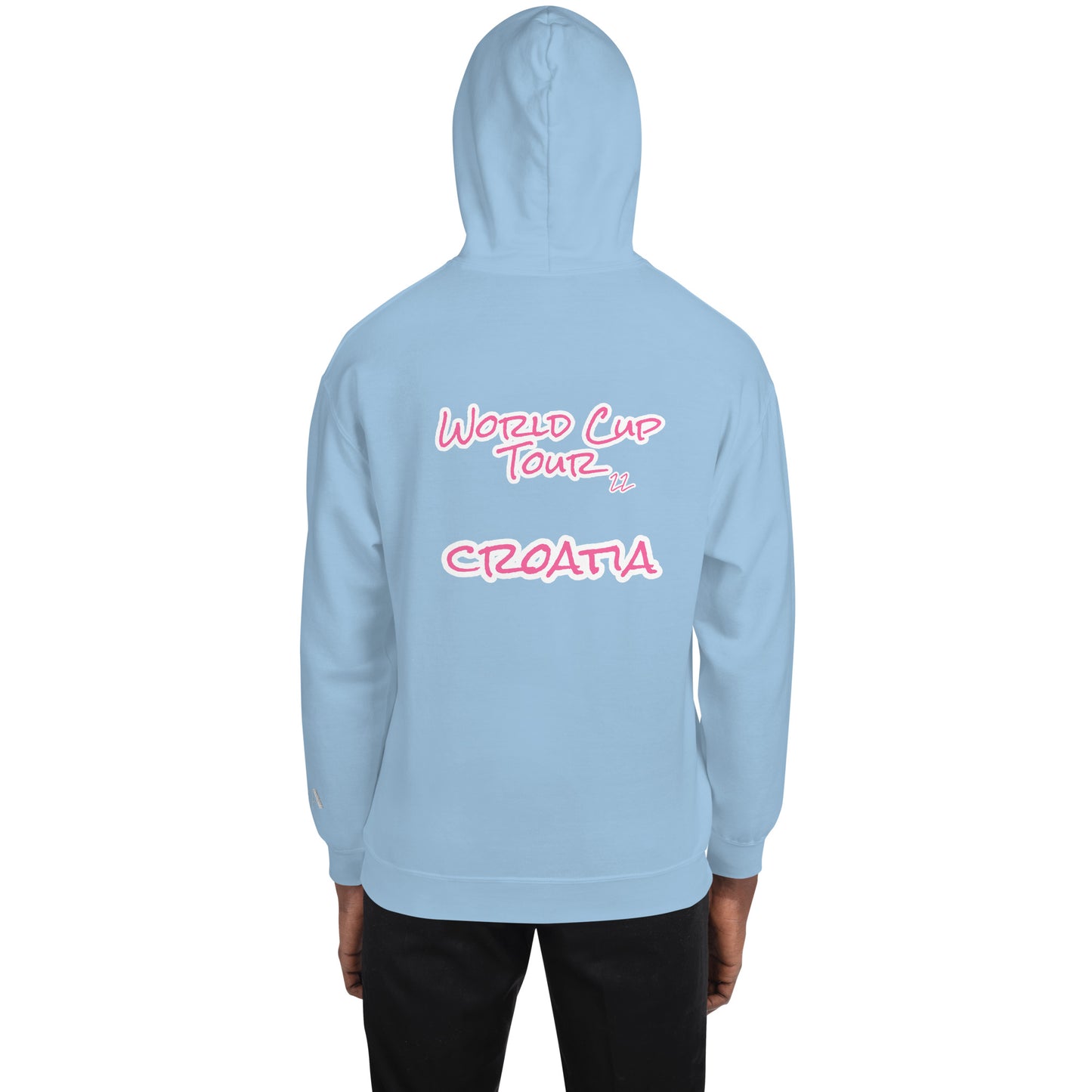 World Cup Tour 22 Croatian Unisex Hoodie - Pink Writing