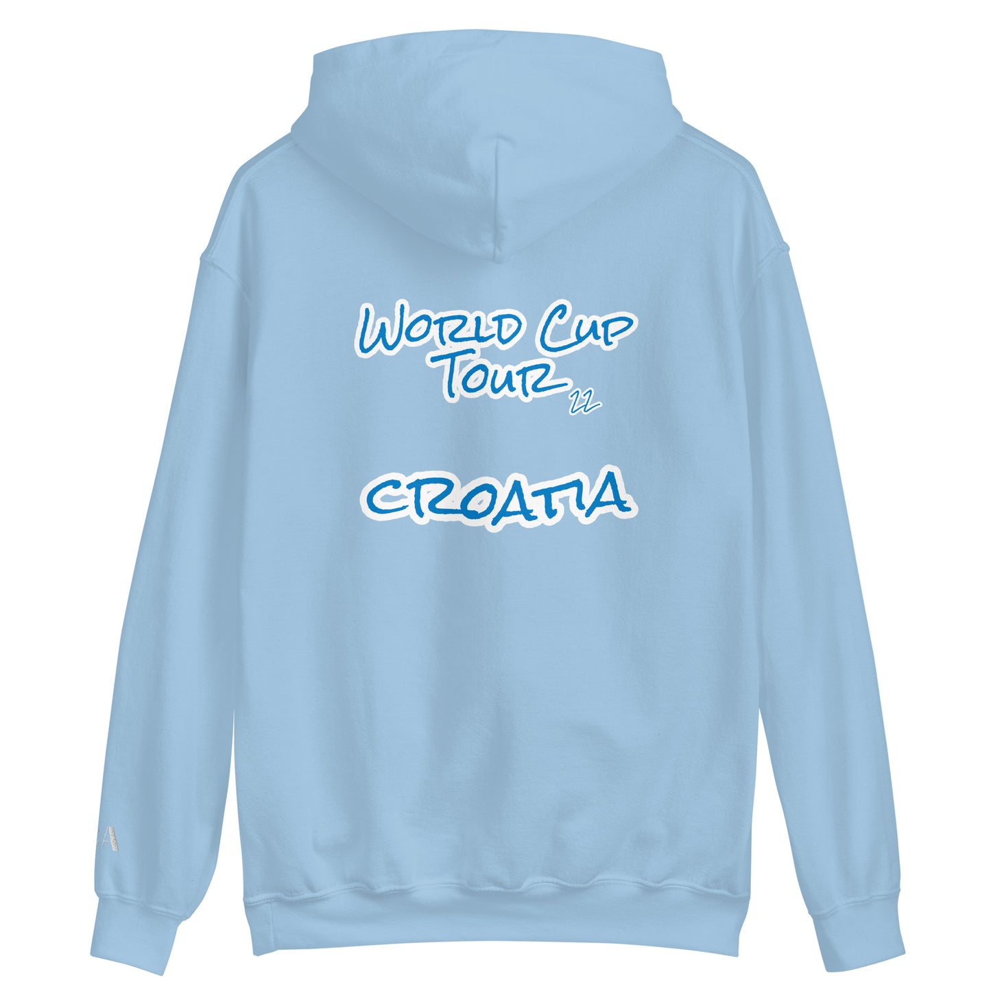 World Cup Tour 22 Croatian Unisex Hoodie - blue writing
