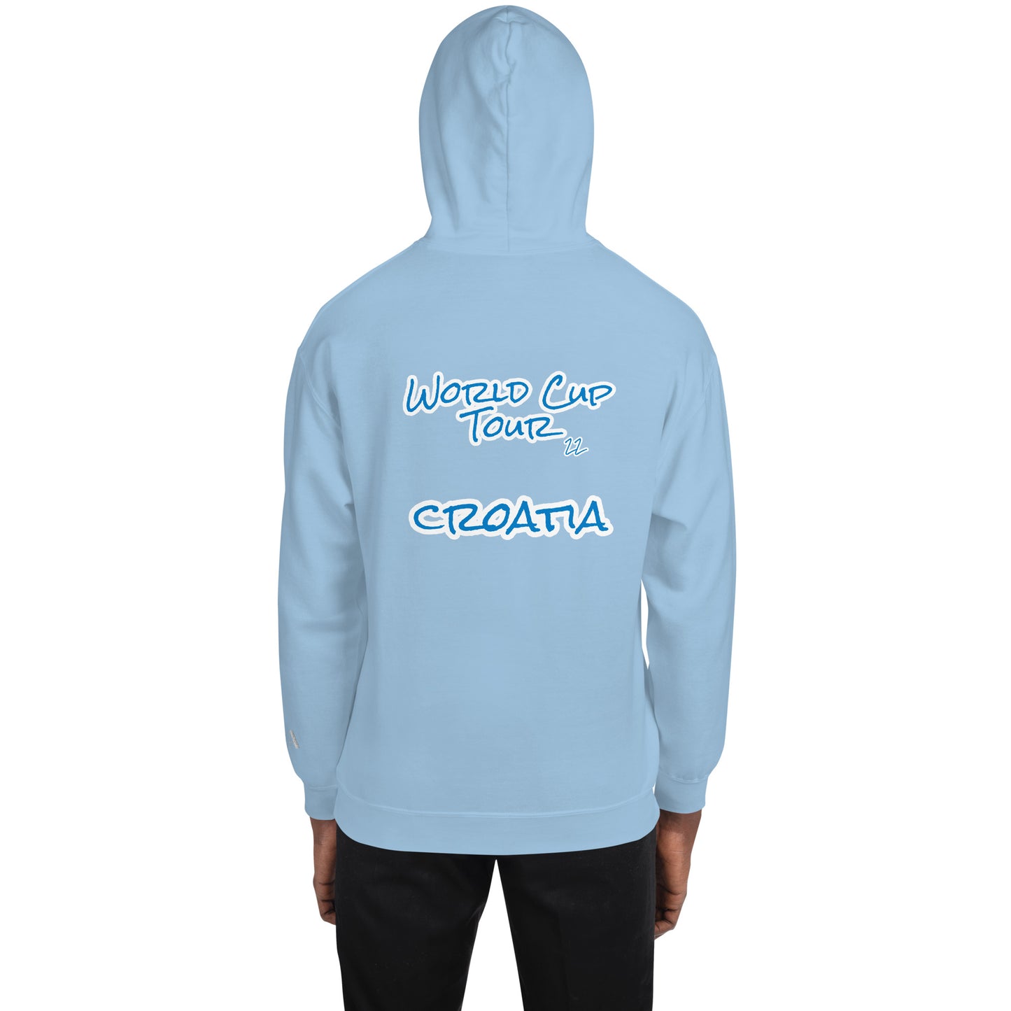 World Cup Tour 22 Croatian Unisex Hoodie - blue writing