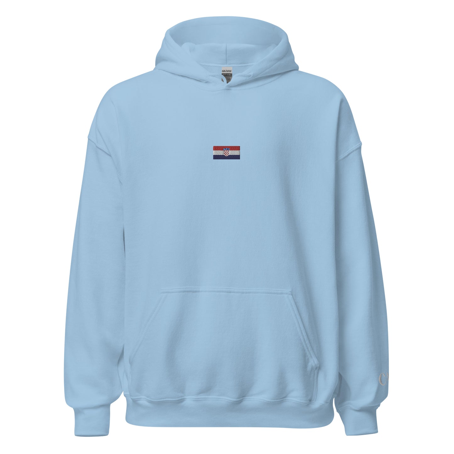 Essential Embroided Croatian Apparel Flag Unisex Hoodie