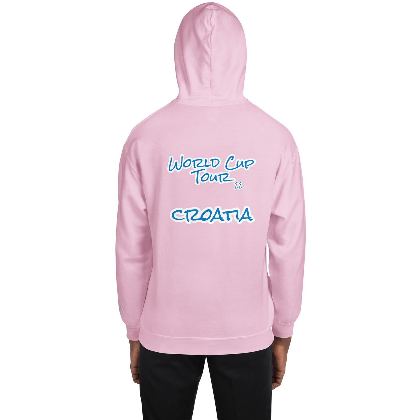 World Cup Tour 22 Croatian Unisex Hoodie - blue writing